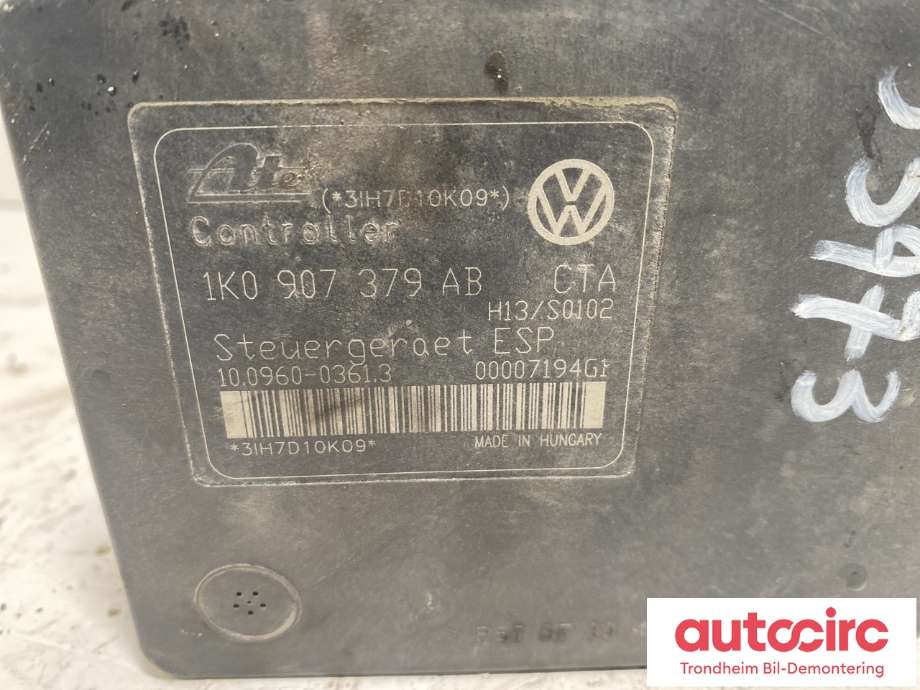 ABS sentral til Škoda Octavia 2005-2008 (Type II, Fase 1)  (ATE|1K0614517AB|1K0614517AB BEF|1K0907379AB| 1K0 907 379AB)