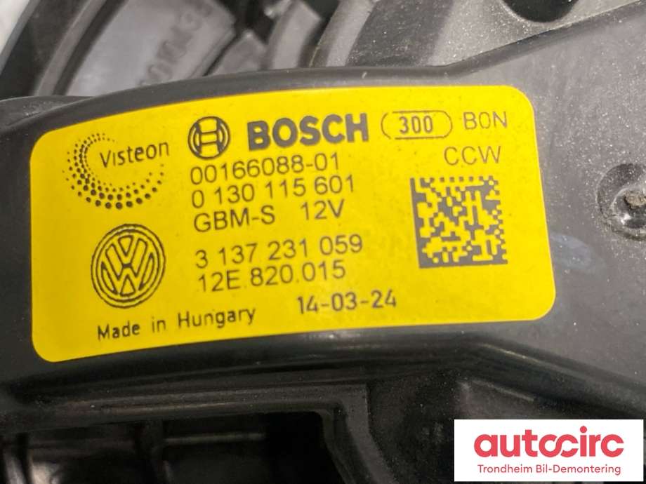 Varmeapparat motor til VW E-Up 2013-2019 (BOSCH|12E820015|)