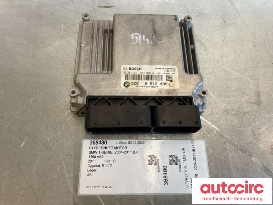 Styreenhet motor til BMW 1-Serie, 2004-2011 (E81/E82/E87/E88) (E81/E82/E87/E88) (BOSCH|8512499)
