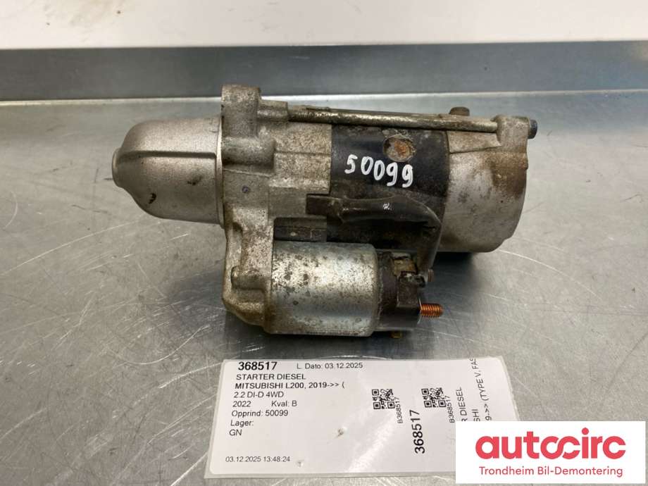 Starter diesel til Mitsubishi L200, 2019-->> (Type V, Fase 2)  (1810A440)