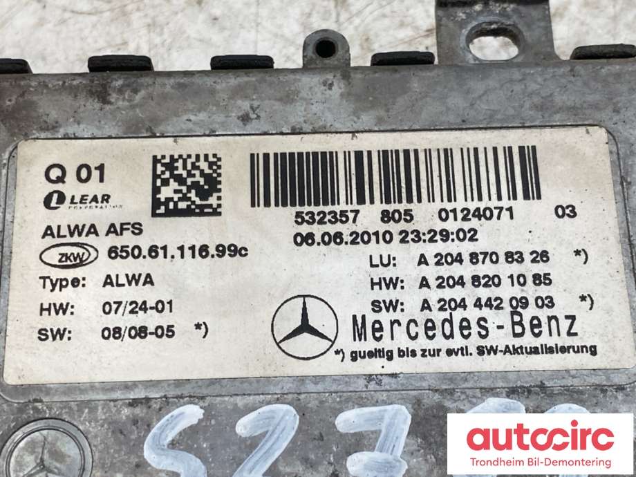 Styreenhet xenon/ballast til Mercedes GLK 2008-2015 (X204) (X204) (A 204 870 83 26|)