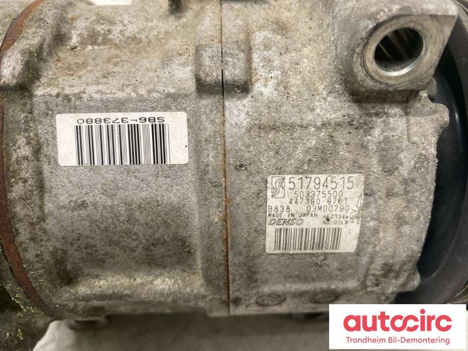 Aircondition kompressor til Alfa Romeo MiTo 2008-2016 (DENSO|51794515|5D3375500|447190-9701)