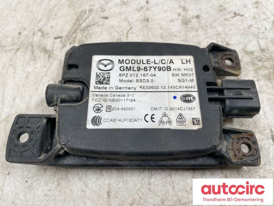 Sensor blindsone til Mazda 6, 2013-2015 (Type III, Fase 1)  (V.B|GML967Y90B)