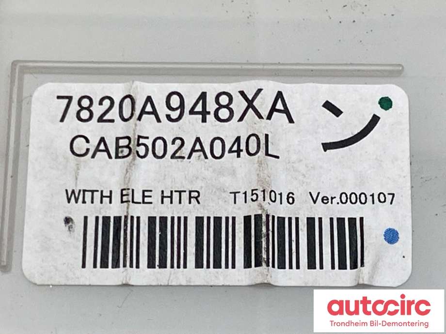 Varmeapparat betjening til Mitsubishi Outlander 2015-->> (Type III, Fase 2)  (7820A948XA|)
