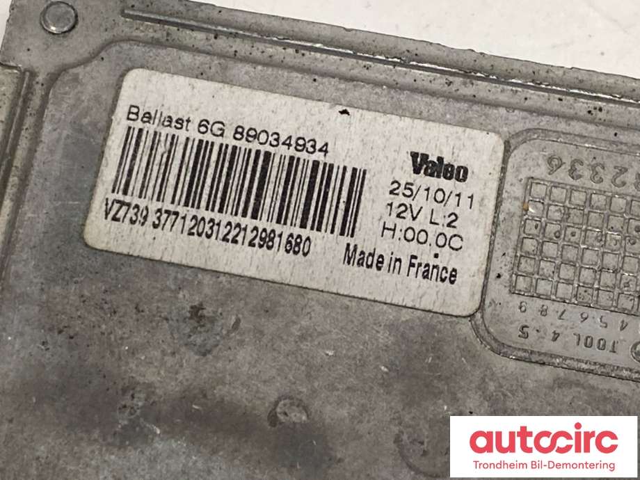 Styreenhet xenon/ballast til Peugeot 3008 2009-2016 (Type I)  (6224 L8|)