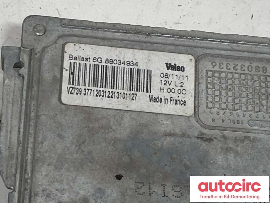 Styreenhet xenon/ballast til Peugeot 3008 2009-2016 (Type I)  (6224 L8|)