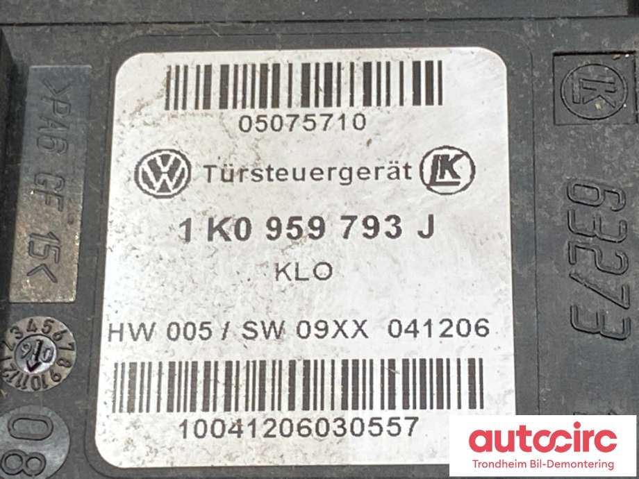 Ruteheis, kun motor, venstre foran til Škoda Octavia 2005-2008 (Type II, Fase 1)  (1T0 959 701 E|1K0 959 793 J|1T0959701D)