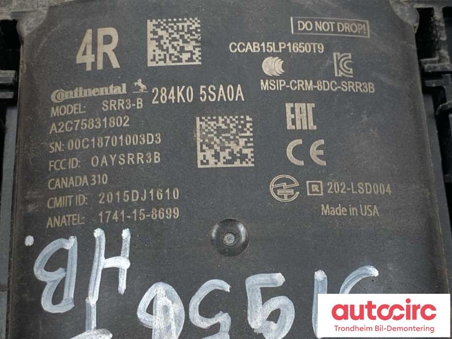Sensor blindsone til Nissan Leaf 2018-->> (Type II)  (CONTINENTAL|284K1-5SA0A|A2C75831602|284K15SA0A| 284K0 5SA0A)