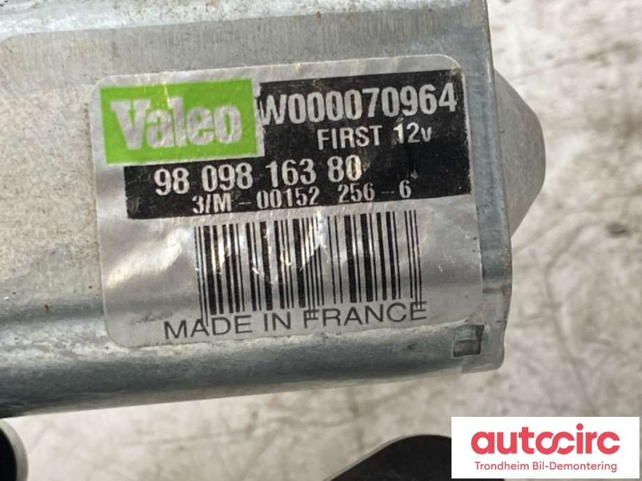 Viskermotor bakrute venstre til Peugeot Expert 2016-->> (Type III)  (VALEO|98 098 163 80|)