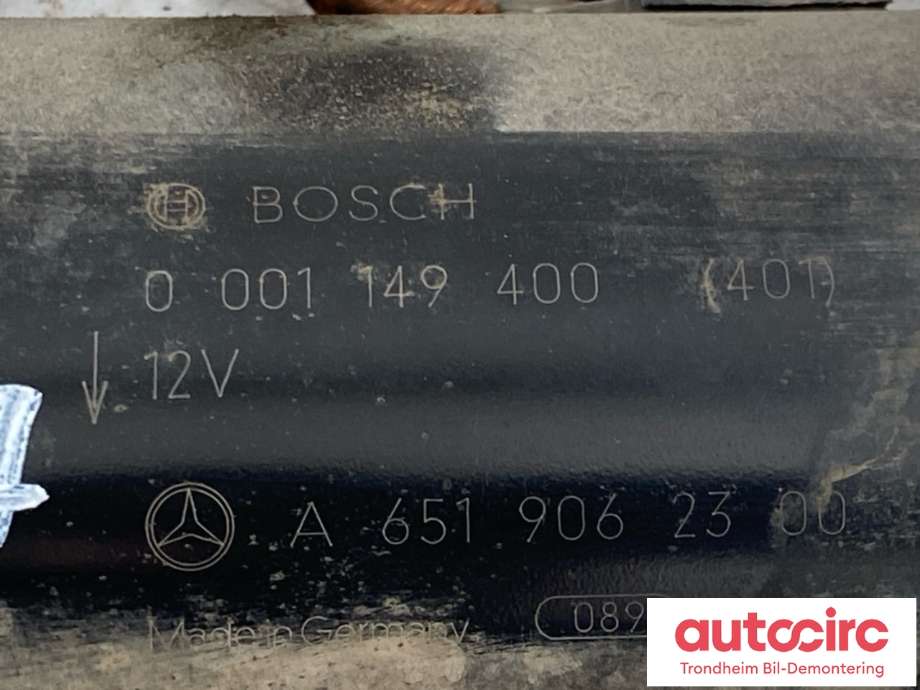 Starter diesel til Mercedes E-Klasse 2009-2013 (Fase 1) (W212) (W212) (A6519062300|A6519064300|A6519062800| 0001149400)
