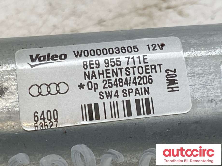Viskermotor bakrute til Audi Q7 2010-2015 (Type I, Fase 2)  (VALEO|8E9955711E|8R0955711C|)