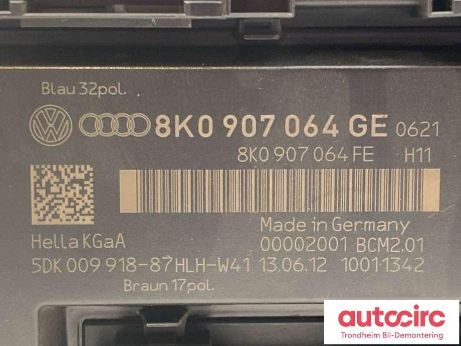 Styreenhet comfort (BCM) til Audi A4 2007-2014 (Type IV) (B8) (B8) (HELLA|8K0907064GE|8K0 907 064 HJ|8K0 907 064 KJ)