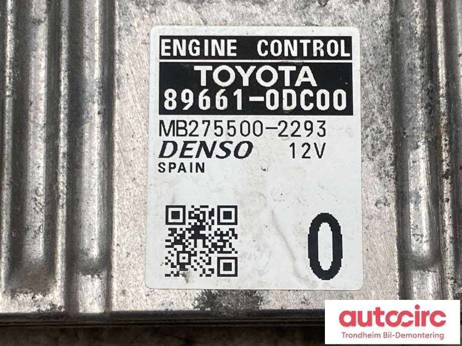 Styreenhet motor til Toyota Yaris 2014-2020 (Type III, Fase 2) (DENSO|89661-0DC00|MB275500-2293|)
