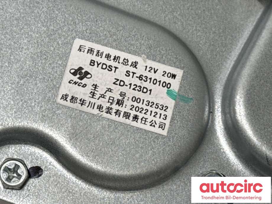 Viskermotor bakrute til BYD Tang 2020-->>  (CHGD|ST-6310100|)