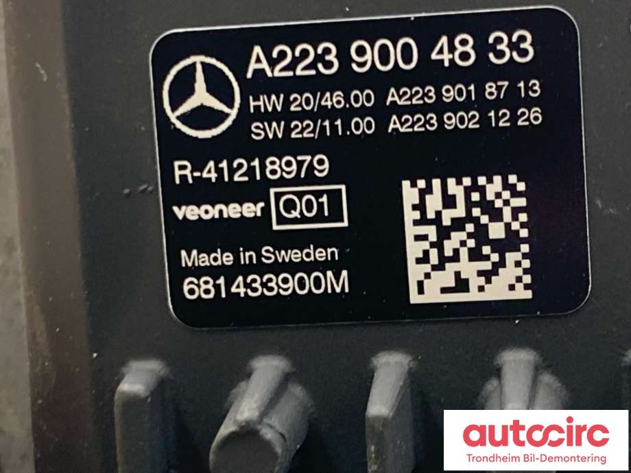 Parkeringskamera foran til Mercedes EQS SUV 2022-->> (X296) (X296) (A 223 900 48 33|A 223 900 00 42|)