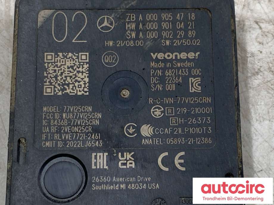 Sensor blindsone til Mercedes EQS SUV 2022-->> (X296) (X296) (V.F|A0009054718|A 000 905 44 19|)