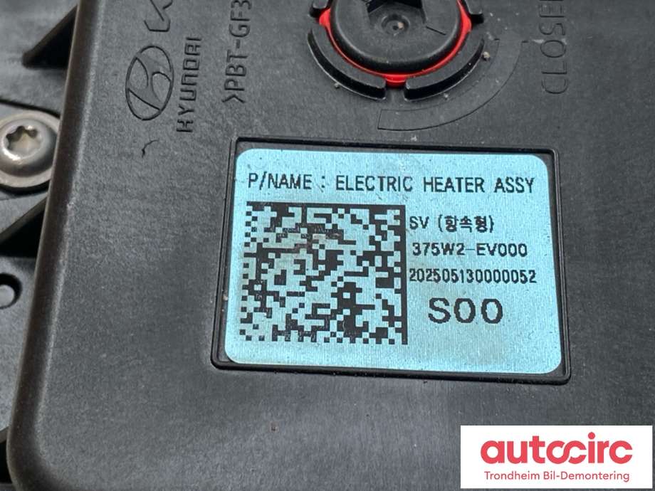 Varmeapparat register til Kia EV3 2025-->>  (375W2EV000|)