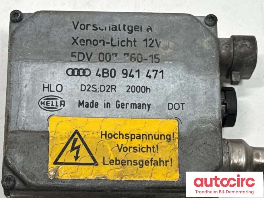 Styreenhet xenon/ballast til Audi A6, Allroad 2000-2005 (Type I) (C5) (C5) (HELLA|4Z7 941 471|)