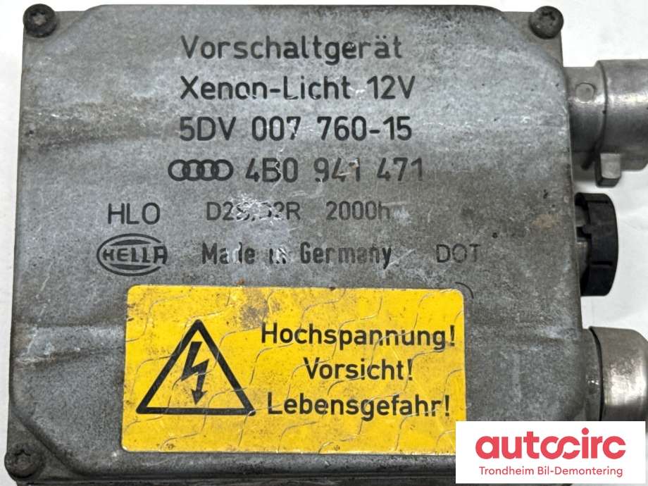 Styreenhet xenon/ballast til Audi A6, Allroad 2000-2005 (Type I) (C5) (C5) (HELLA|4Z7 941 471|4Z7 941 472|)