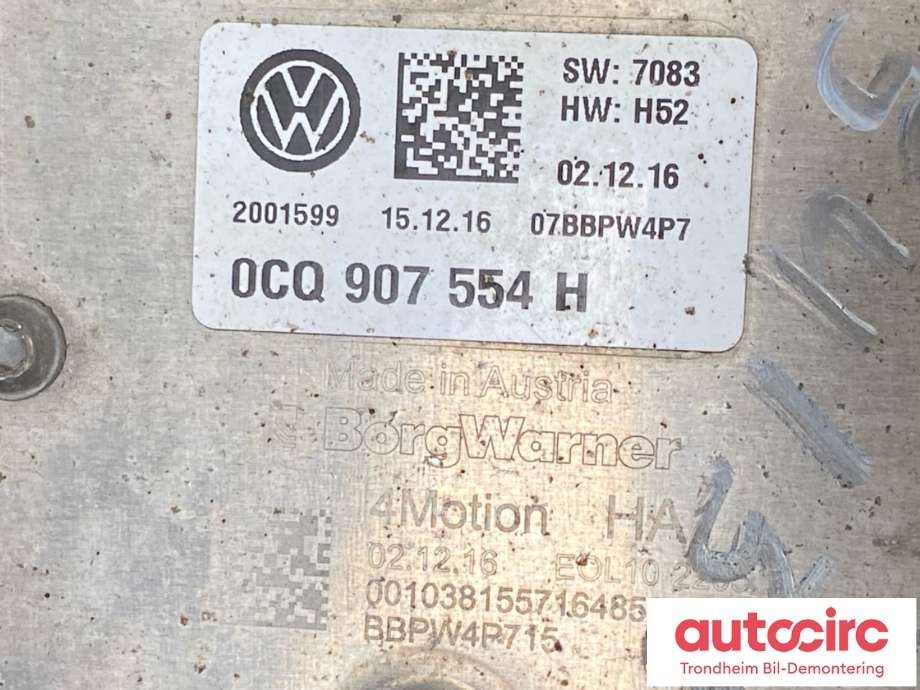 Styreenhet haldex/kardang til VW Tiguan 2016-2020 (Type II, Fase 1)  (0CQ525554T|)