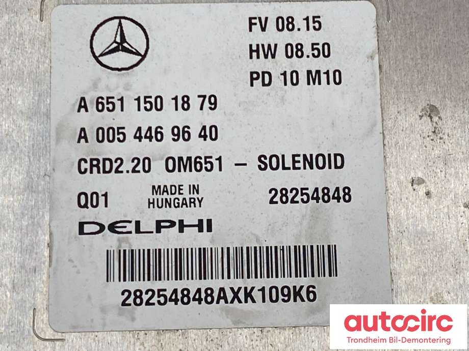 Styreenhet motor til Mercedes Vito/Viano 2010-2014 (Fase 2) (W639) (W639) (DELPHI|A6511501879|)