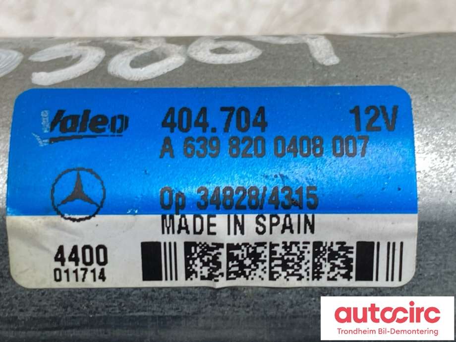 Viskermotor bakrute til Mercedes Vito/Viano 2010-2014 (Fase 2) (W639) (W639) (VALEO|A6398200408|)