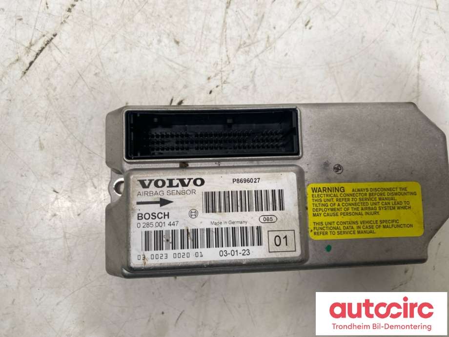 Styreenhet airbag hovedsensor til Volvo XC90 2002-2006 (Type I, Fase 1)  (BOSCH|30658913|P8696027|8696027| 0 285 001 447)