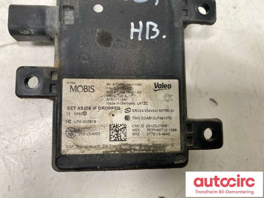 Sensor blindsone til Hyundai Ioniq Hybrid 2016-2019 (Fase 1)  (95821G2000|)