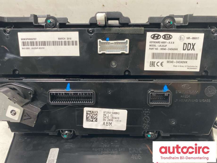 Varmeapparat betjening til Kia Optima 2017-2020  (97250A8BM0WK|97250-A8BM0|96540-D4DA0WK)