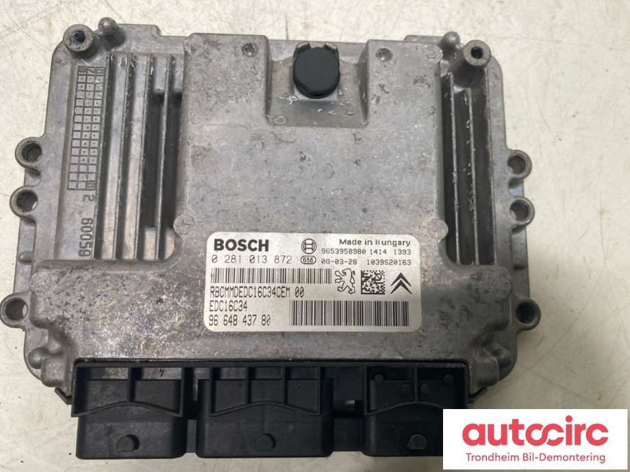 Styreenhet motor til Citroën C5 2008-2017 (Type II)  (BOSCH|1942 YE|16 776 409 80|96 648 437 80| 0 281 013 872)