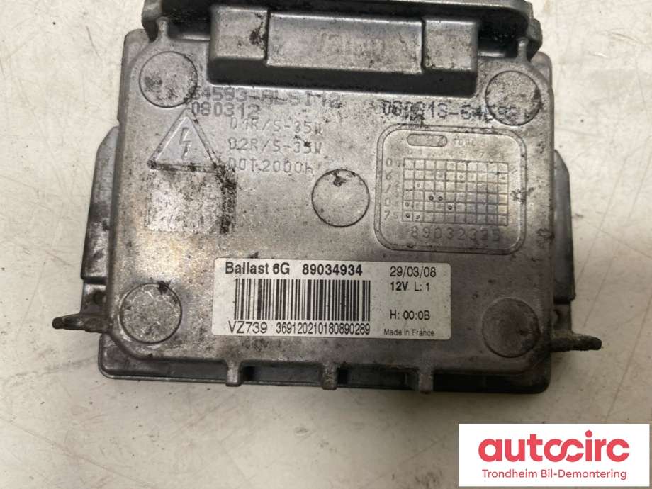 Styreenhet xenon/ballast til Citroën C5 2008-2017 (Type II)  (VALEO|89034934|6224L8|)