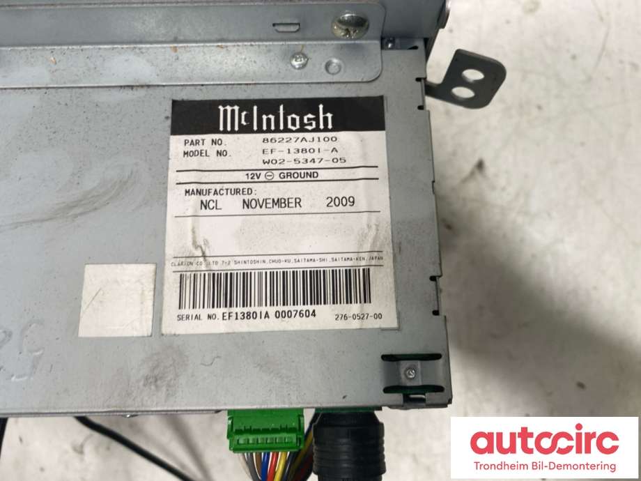 Bilstereo navigasjon til Subaru Legacy 2009-2015 (86271AJ450|86227AJ100|)