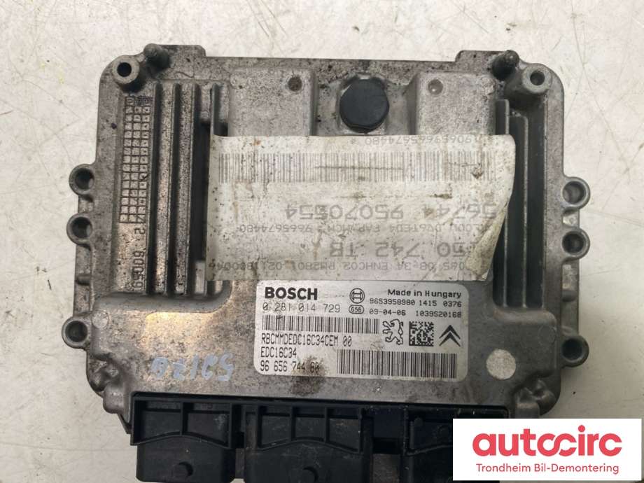 Styreenhet motor til Peugeot 3008 2009-2016 (Type I) (BOSCH|1943 QW|9665674480|0 281 014 729)