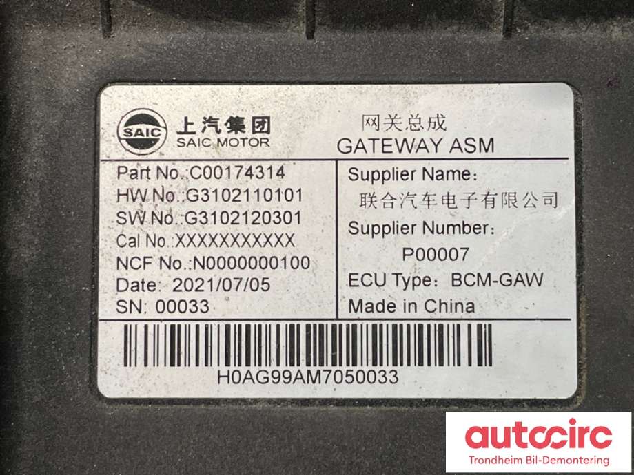 Styreenhet comfort (BCM) til Maxus e-Deliver 3 2020-->>  (SAIC MOTOR|C00174314|)