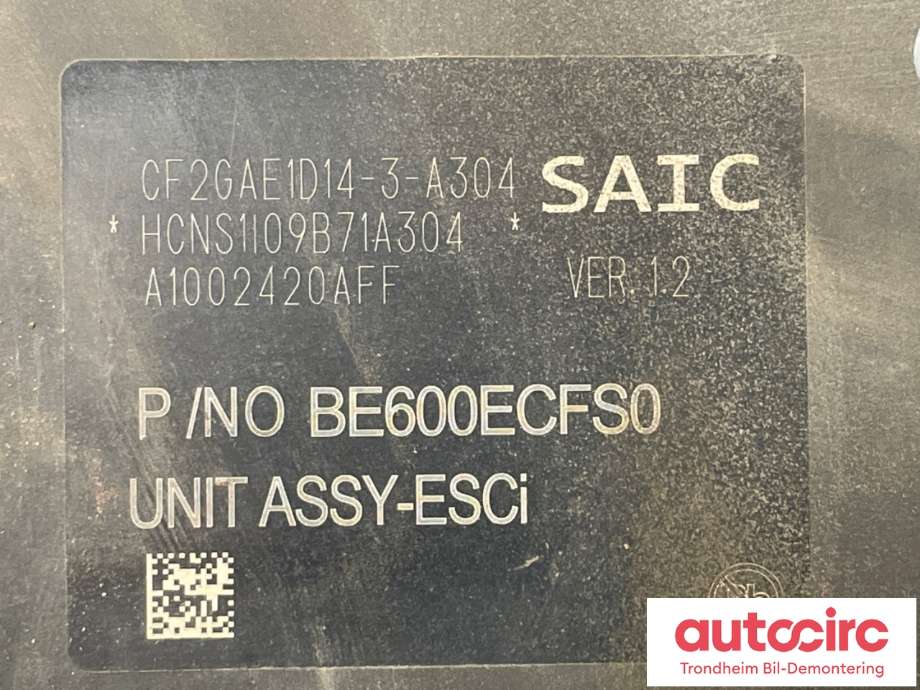 ABS sentral til Maxus e-Deliver 3 2020-->>  (MANDO|C00166925|BE600ECFS0|BH6013CF00)