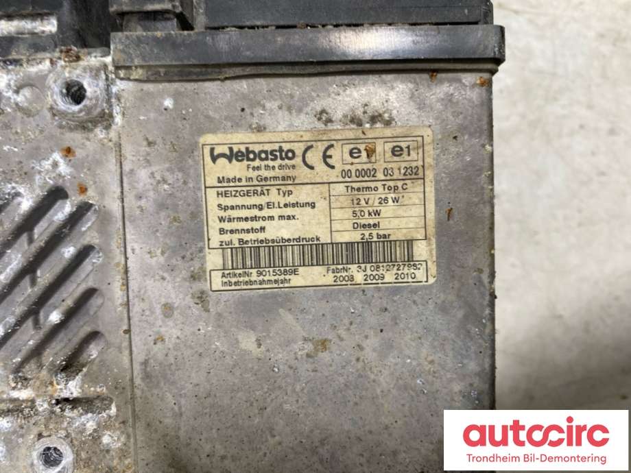 Dieselvarmer til Mazda 6 2008-2010 (Type II, Fase 1) (WEBASTO|GDB1209A0B|)