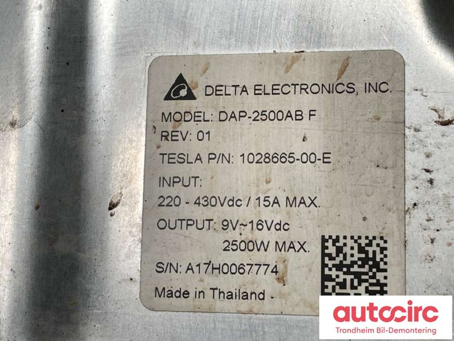 DCDC converter elbil til Tesla Model S 2016-2021 (Fase 2) (1028665-00-E|DAP-2500ABF|)
