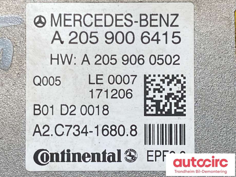 Styreenhet girkasse, hybrid til Mercedes C-Klasse 2018-2021 (Fase 2) (W205) (W205) (A2059006415|A 205 900 09 36|)