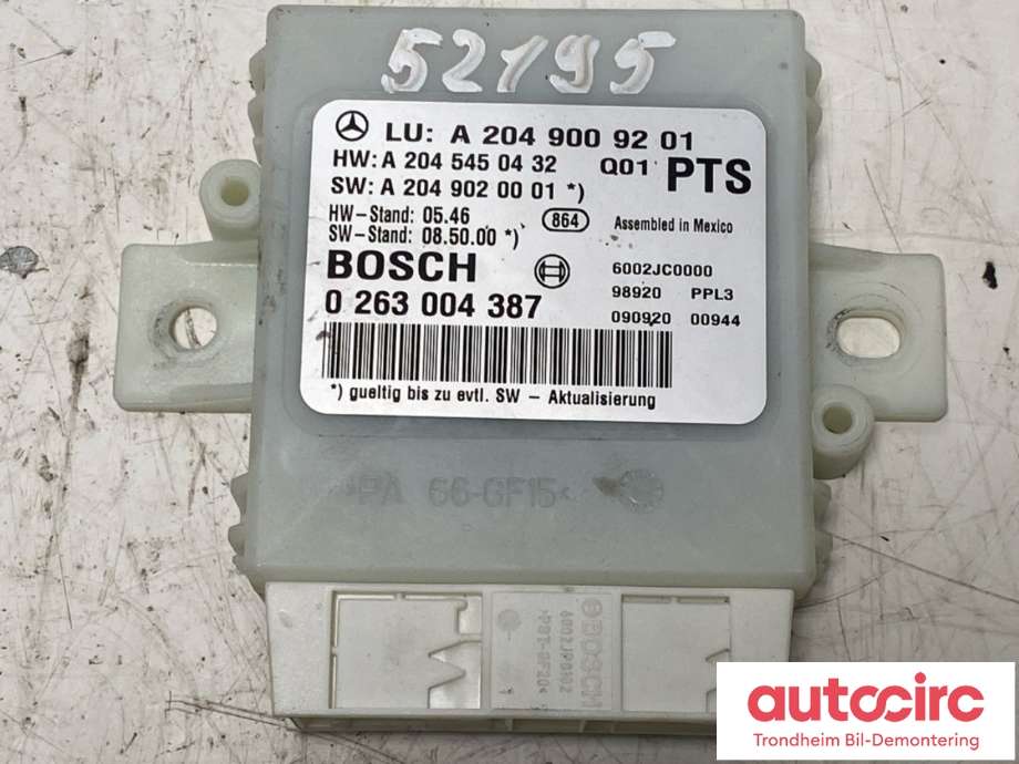 Styreenhet parkering til Mercedes C-Klasse 2007-2011 (Fase 1) (W204) (W204) (BOSCH|A 204 900 92 01|0263004387|)