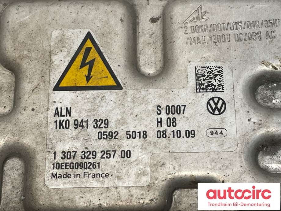 Styreenhet xenon/ballast til VW CC 2008-2012 (PASSAT CC) (PASSAT CC) (AL - LIK H OG V.|1K0 941  329|1307329120|)