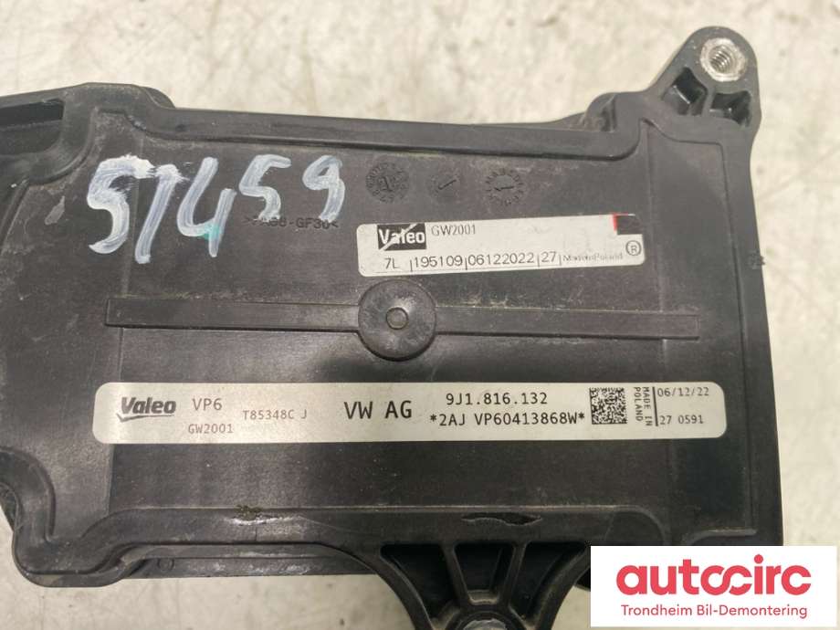 Varmeapparat register til VW ID.3 2020-->>  (9J1 816 132|)