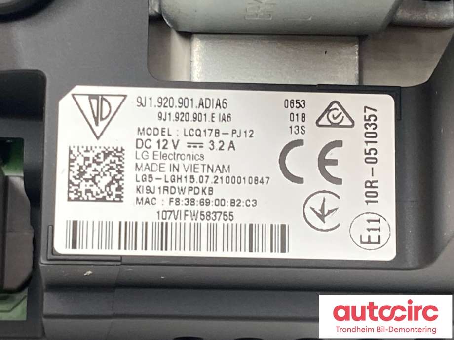 Instrumentpanel til Porsche Taycan 2019-->>  (9J1920901ADIA6|9J1920901AHIA6|)