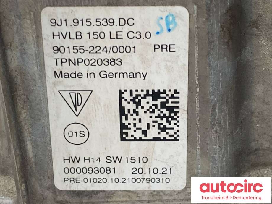 DCDC converter elbil til Porsche Taycan 2019-->> (9J1 915 539 DC|9J1 915 539 DQ|9J1 915 539 DG)