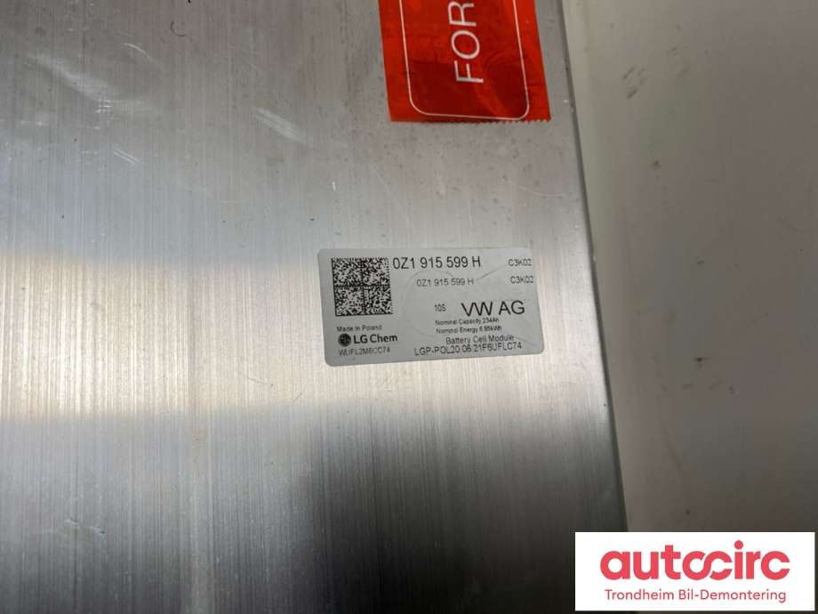 Batteripakke-modul elbil til VW ID.4 2020-->>  (LG CHEM|0Z1 915 599 J|)