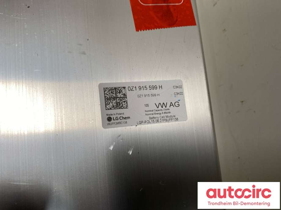Batteripakke-modul elbil til VW ID.4 2020-->> (LG CHEM|0Z1 915 599 J|)