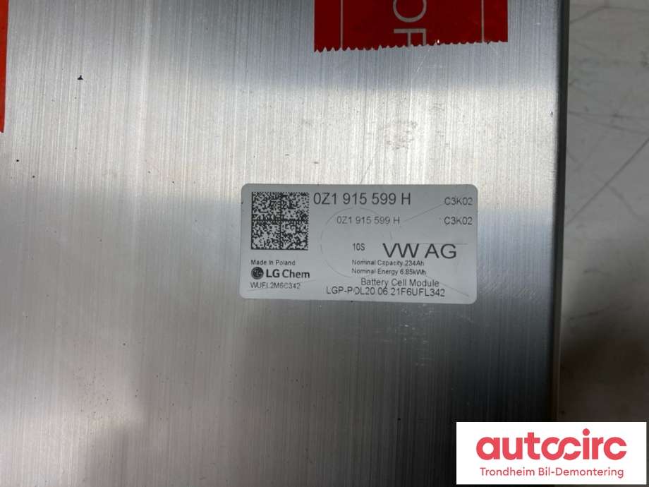 Batteripakke-modul elbil til VW ID.4 2020-->>  (LG CHEM|0Z1 915 599 J|)