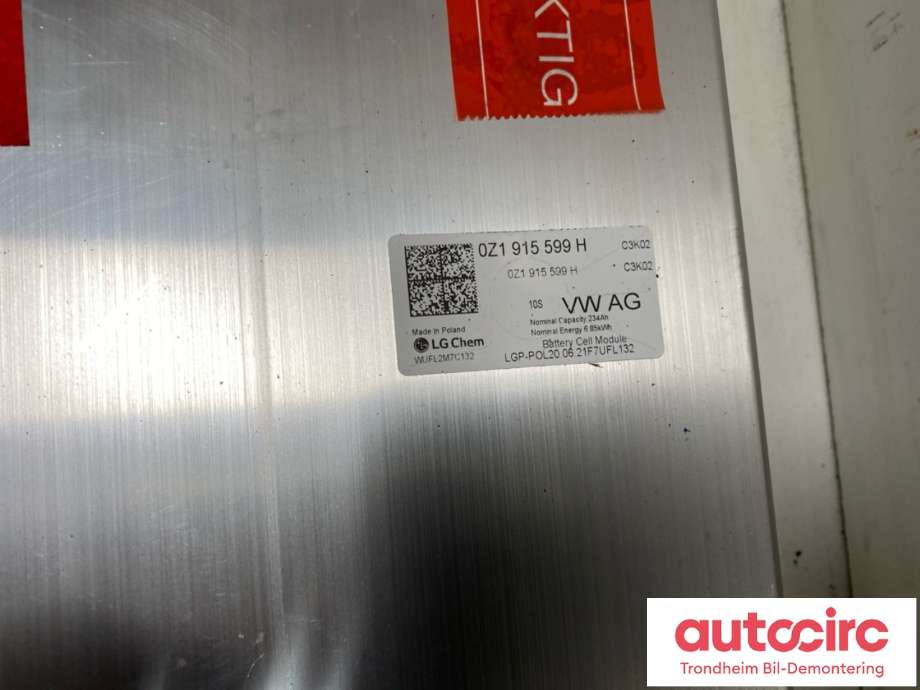 Batteripakke-modul elbil til VW ID.4 2020-->>  (LG CHEM|0Z1 915 599 J|)