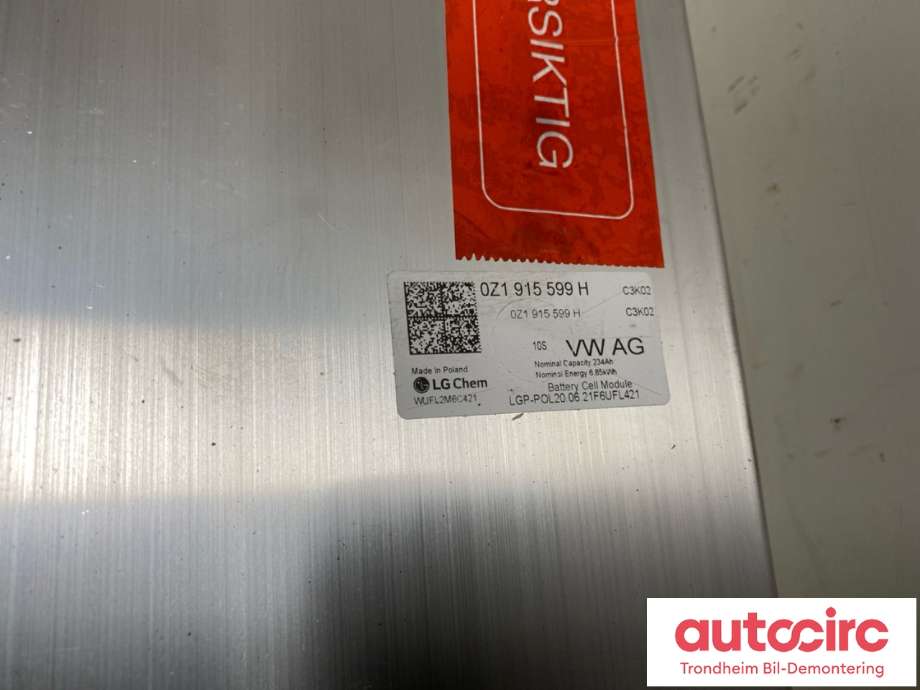 Batteripakke-modul elbil til VW ID.4 2020-->>  (LG CHEM|0Z1 915 599 J|)