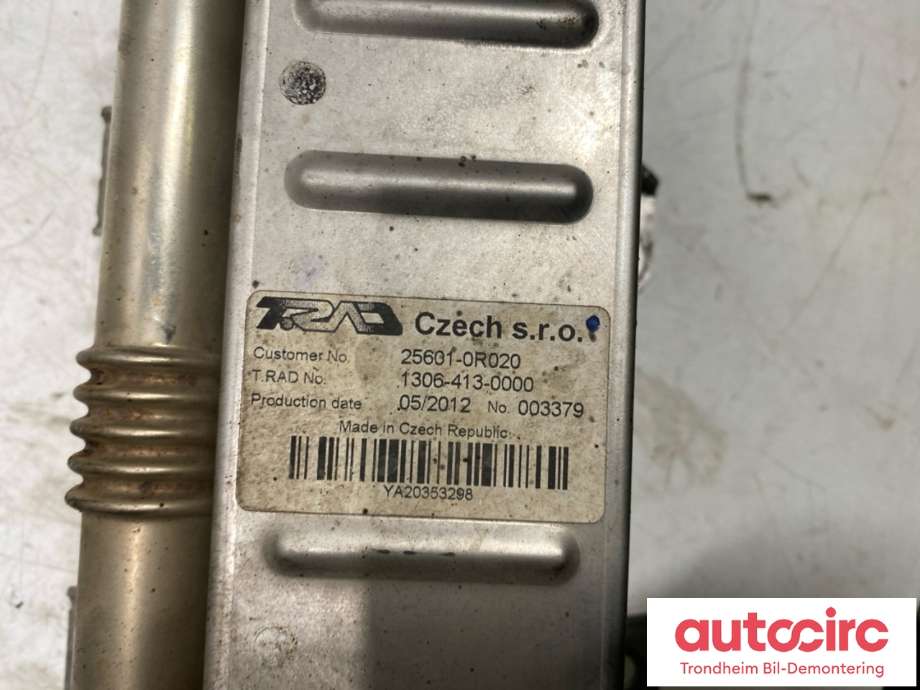 EGR-kjøler til Toyota Avensis 2009-2015 (Type III, Fase 1)  (256010R020|25601-0R020|1306-413-0000)