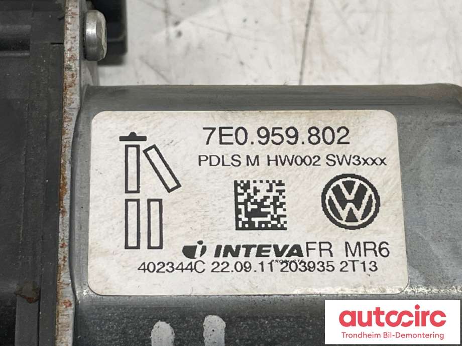 Ruteheis, kun motor, høyre foran til VW Transporter / Caravelle 2009-2015 (Fase 2) (T5) (T5) (7E0 959 802|)